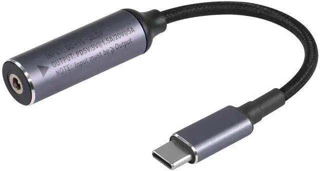 Main image of Aomoproing PD 100W DC 3.5mm x 1.35mm Female Input to USB Type C Male Power Charging Cable, DC35135 to Type C Extension Cable with PD Automatic Identification Chip,for Phones,Tablets,Laptops