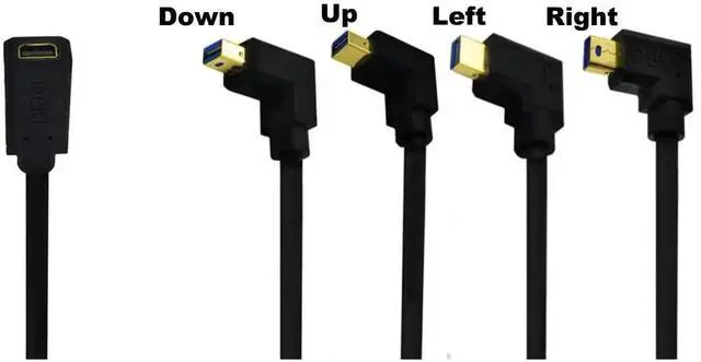 Alt view image 2 of 6 - 12 Inch 32.4Gbps 8K@60Hz Mini DisplayPort Extension Cable, Left Angle Male to Female Mini DP 1.4 Extender Adapter UHD Cable for HDTV Laptop Monitor Projector PS4 PS5, Support 4K@144Hz 2K@165Hz