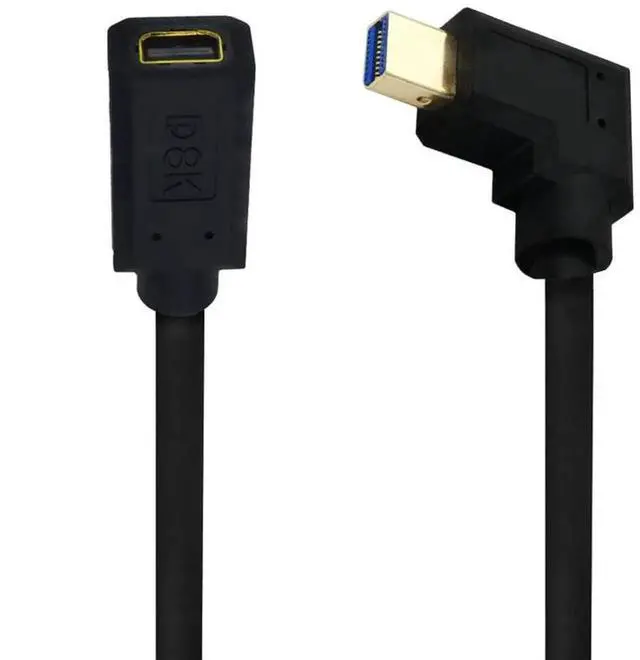 Alt view image 6 of 6 - 12 Inch 32.4Gbps 8K@60Hz Mini DisplayPort Extension Cable, Left Angle Male to Female Mini DP 1.4 Extender Adapter UHD Cable for HDTV Laptop Monitor Projector PS4 PS5, Support 4K@144Hz 2K@165Hz