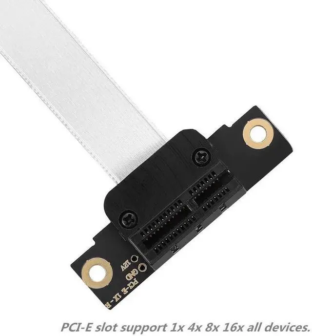 Alt view image 6 of 6 - Aomoproing PCI-e PCI Express 1X Expander Extension Cable, Silver-Plated Shield Foldable, Full-Speed, Stable, Lossless Signal (10cm)