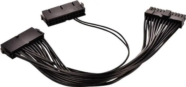 Alt view image 3 of 3 - Aomoproing 24 Pin Main Second Dual PSU ATX Power Supply Motherboard Adapter Cable 32 cm/12.6 In