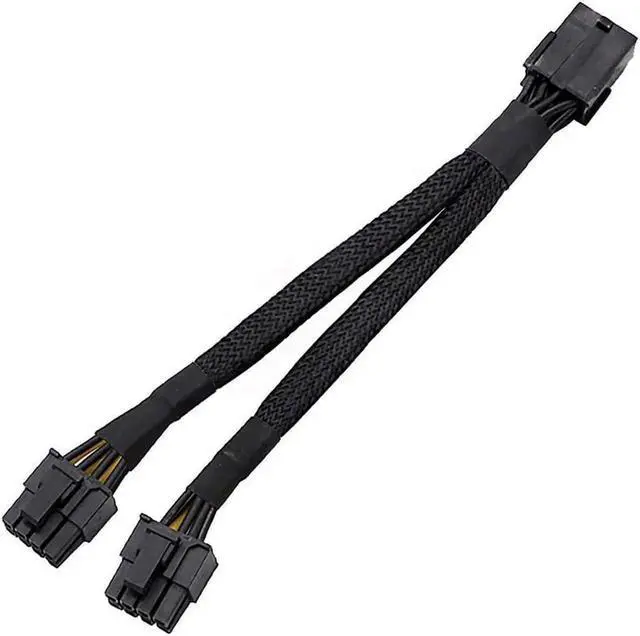 Alt view image 2 of 5 - Aomoproing  COMeap GPU VGA PCIe 8 Pin Female to Dual 2X 8 Pin (6+2) Male PCI Express Power Adapter Braided Y-Splitter Extension Cable 9-inch(23cm) 4/Pack