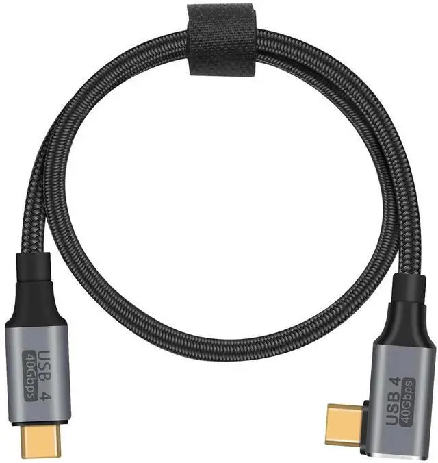 Main image of Aomoproing 1.5ft USB C to USB C Cable, Right Angle 90 Degree Type C Charger Cord, 8K@60Hz 100W PD 40Gbps Data Transfer Braided Type C Charging Cable for Galaxy S23, iPhone 15, MacBook