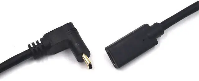 Alt view image 3 of 3 - Aomoproing 3.3ft 3A & 10Gbps USB 3.1Type C Extension Cable, Up & Down Angle USB C Male to Female Extender 4K@60hz AV Monitor Cord, Sync Charging & Data Transferring High Speed Cable, Gold-Plated Plugs