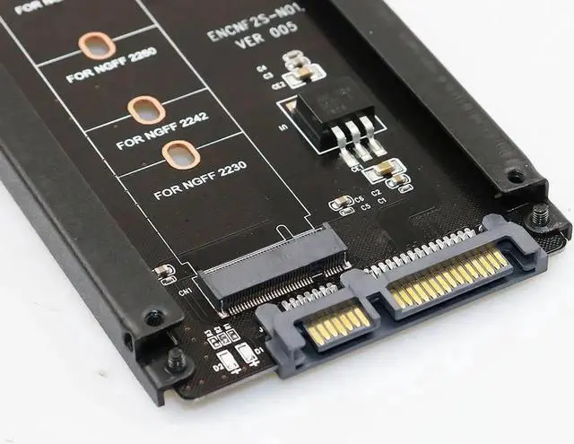 Alt view image 3 of 6 - Aomoproing Metal Case B+M Key M.2 NGFF SSD To 2.5 SATA 6Gb/s Adapter Card With Enclosure Socket M2 NGFF Adapter With 5 Screw