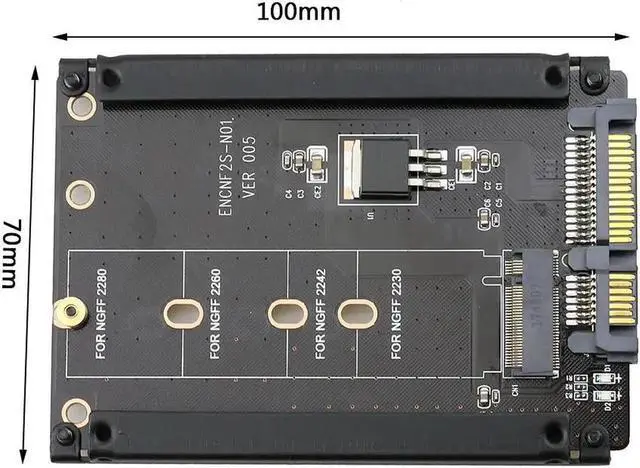 Alt view image 2 of 6 - Aomoproing Metal Case B+M Key M.2 NGFF SSD To 2.5 SATA 6Gb/s Adapter Card With Enclosure Socket M2 NGFF Adapter With 5 Screw