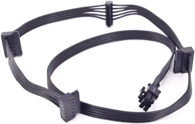 Main image of Aomoproing 6Pin Male 1 to 4 SATA 15Pin PCIe Power Supply Cable GPU Minning Cable for C.ORSAIR RMX RMi SF CS CX HXi TX Serial PSU RM650X RM750X/850X/650i/750i SF450/600/750 CS450M/550M/650M/750M