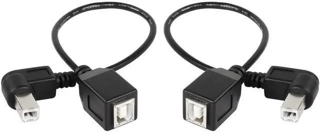 Main image of Aomoproing USB 2.0 Type-B Printer Cable, 2-Pack USB B Female to Left Angle & Right Angle B Male Printer Extension Cable, for Scanner, Mobile HDD and More (L-R)