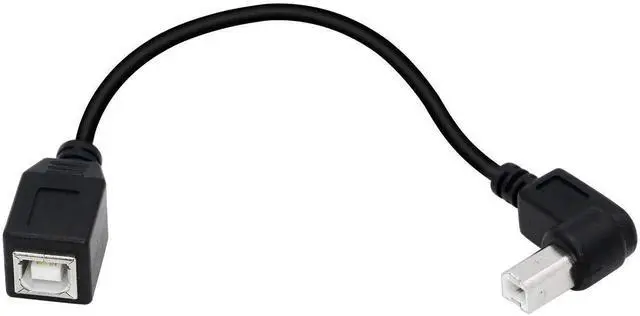 Alt view image 2 of 7 - Aomoproing USB 2.0 Type-B Printer Cable, (2-Pack) USB 2.0 B Female to Left Angle B Male Printer Short Extension Cable,for Printer, Scanner, Mobile HDD and More (Left 2)