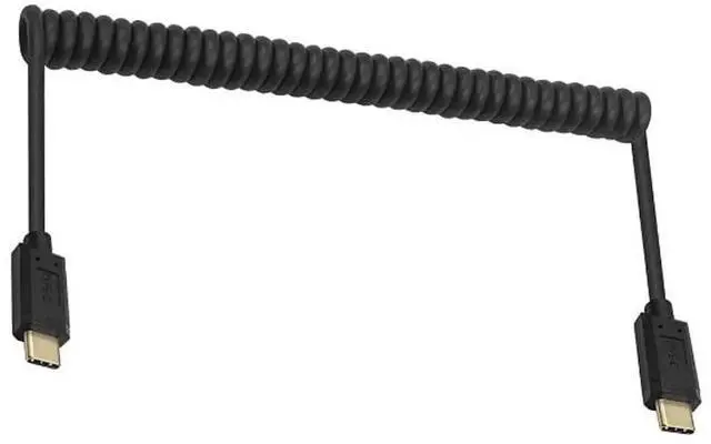 Alt view image 2 of 6 - Aomoproing 6 Feet 3A & 10Gbps USB 3.1 Type C Coiled Cable, Straight Male to Straight Male USB C Sync Charging & Data Transferring High Speed Spring Spiral Cord, 4K@60hz AV Monitor Cable