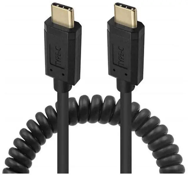 Alt view image 6 of 6 - Aomoproing 6 Feet 3A & 10Gbps USB 3.1 Type C Coiled Cable, Straight Male to Straight Male USB C Sync Charging & Data Transferring High Speed Spring Spiral Cord, 4K@60hz AV Monitor Cable