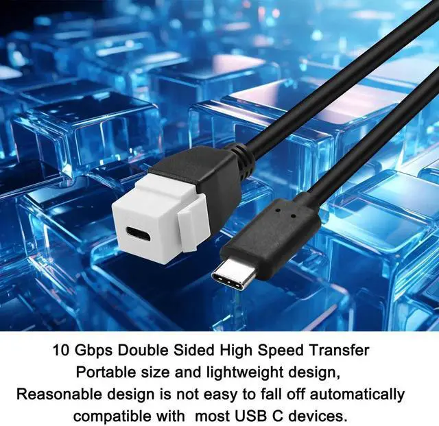 Alt view image 5 of 7 - Aomoproing USB C to Type-C Keystone Insert Adapter - 10 Gbps, High Speed Charging, 20CM/7.8INCH