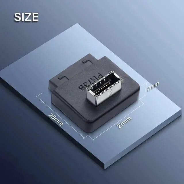 Alt view image 6 of 7 - Aomoproing USB 3.0 Front Panel Header USB 3.0 19/20Pin to Type E Motherboard Header Adapter 19Pin Female to Type-E Female Front Connector Converter