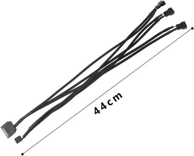 Alt view image 2 of 6 - Aomoproing SATA to 3 Pin 4 Pin PWM Fan Adapter Splitter Hub for 12V Desktop Computer Cooler Case Fans, 2 Pieces Packing