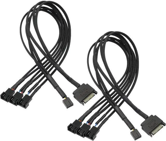 Main image of Aomoproing SATA to 3 Pin 4 Pin PWM Fan Adapter Splitter Hub for 12V Desktop Computer Cooler Case Fans, 2 Pieces Packing