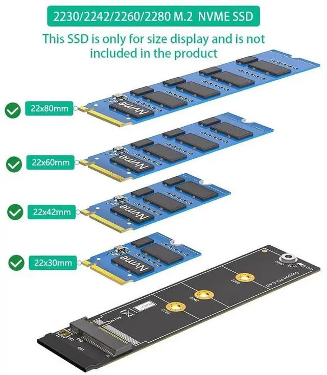 Alt view image 7 of 7 - Aomoproing  Upgrade Version 270 Degree NGFF M.2 M-Key NVME SSD Extension Cable(Length20cm)