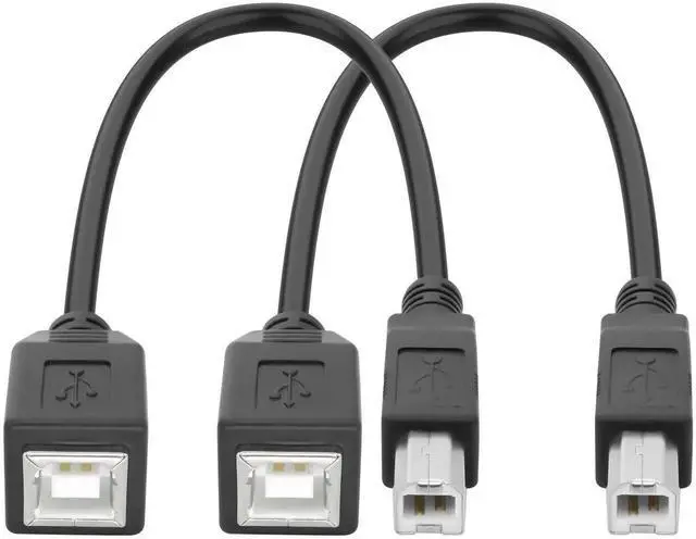 Main image of Aomoproing USB 2.0 Type-B Printer Extension Cable USB-B Male to Female Print and Data Transfer Cable Cord Printer Short Extension Wire for Scanner Fax HDD and More -25CM/98.INCH 2PCS