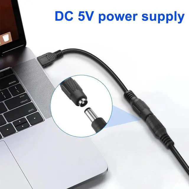 Alt view image 2 of 7 - Aomoproing DC 5.5 * 2.1mm to Mini USB Power Adapter Connector Charging Cable DC 5521 Female to Mini USB 5 Pin Male Power Supply Extension Cable for Camera,Small Fan,MP3MP4,etc - 20CM/7.8IN 2PCS