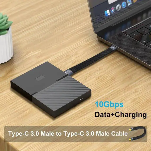 Alt view image 4 of 6 - Aomoproing Fast Charger USB C Flat Cable10Gbps Type C Charger Cable Flat 100W 20V 5A Support Audio & Video 4K@60Hz, for Phones,Laptops,PC (C Male to C Male, 13 cm)