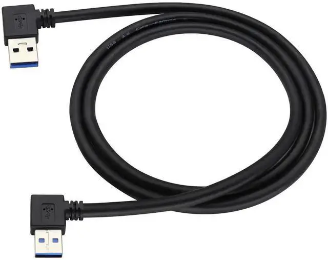 Main image of Aomoproing Left & Right Angle USB 3.0 A Male Extender Cable90 Degree USB 3.0 A Male Data Transfer and Charging Connector Cable for USB Keyboard,Mouse,Flash Drive,Hard Drive.(1M/3ft-Black)