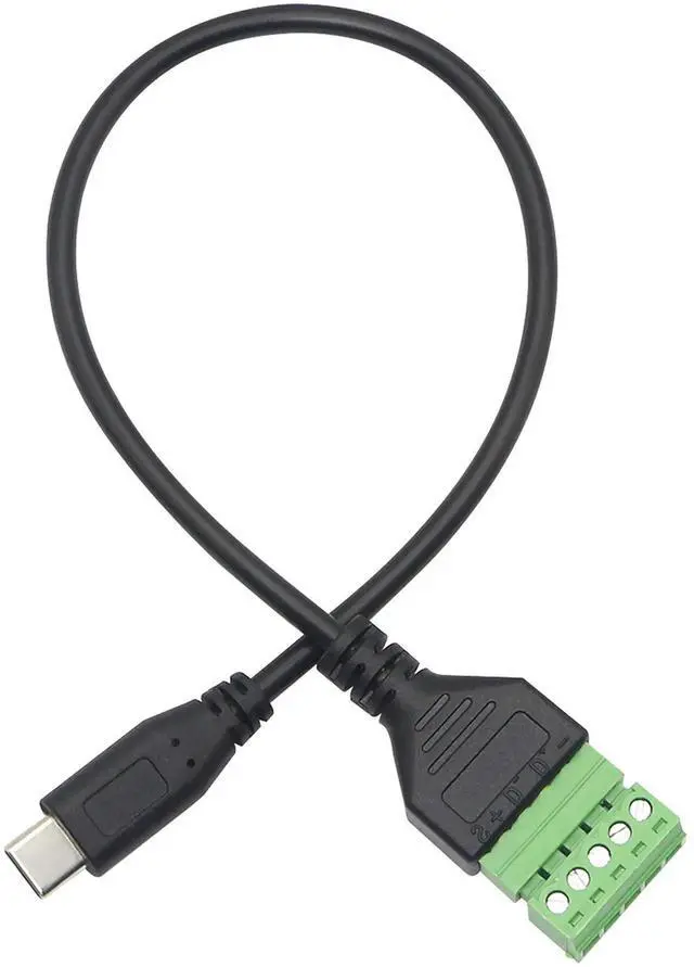 Alt view image 7 of 7 - Aomoproing USB C Terminal, Type C Male Screw Terminal Block Connector Solderless Pluggable 5P Block Extension Cord Transfer Data & Charging for Type-C Interface Devices (USB C Male)