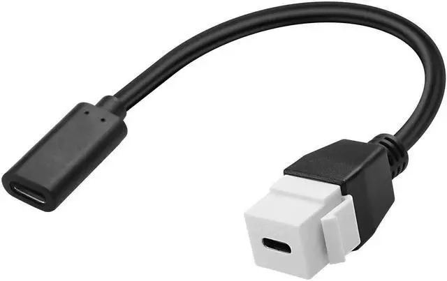 Main image of Aomoproing USB-C Keystone Jack Adapter - 10 Gbps Type-C Female to Type C Keystone Female Insert - High Speed Charging Extension Cable for Wall Plate Outlet Panel - 20CM/7.8INCH