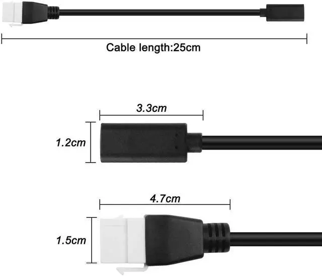 Alt view image 6 of 7 - Aomoproing USB-C Keystone Jack Adapter - 10 Gbps Type-C Female to Type C Keystone Female Insert - High Speed Charging Extension Cable for Wall Plate Outlet Panel - 20CM/7.8INCH