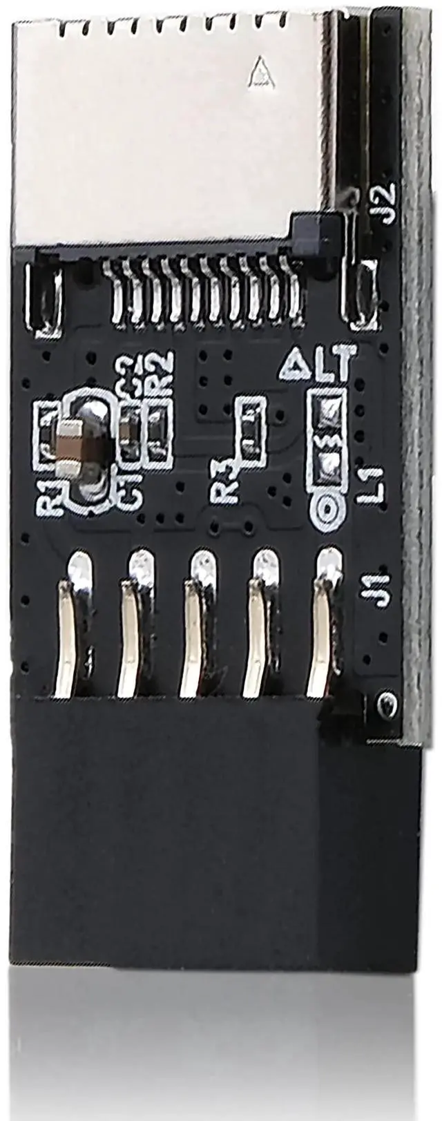 Alt view image 2 of 7 - Aomoproing USB2.0 Internal Header (9-Pin) to USB3.1/3.2 Type-C (20-Pin) A-Key Front Panel 180 Degrees Adapter, Extend USB Type E Ports to PCs Front Panel USB Ports