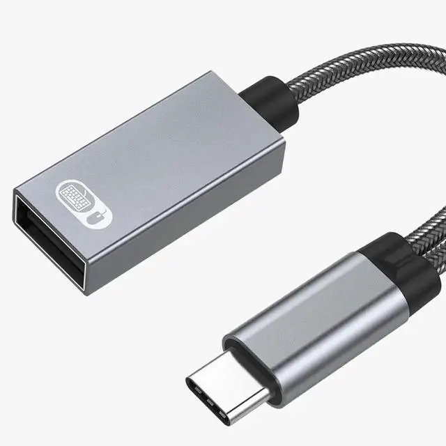 Alt view image 3 of 7 - Aomoproing 2-in-1 USB Type C to USB Adapter (OTG Cable + Power Cable) for Steam Deck, Switch, Chromecast Google TV, MacBook, iPad, 3D Printer, Samsung Galaxy S20 S21 S22, Google Pixel and More - Gray