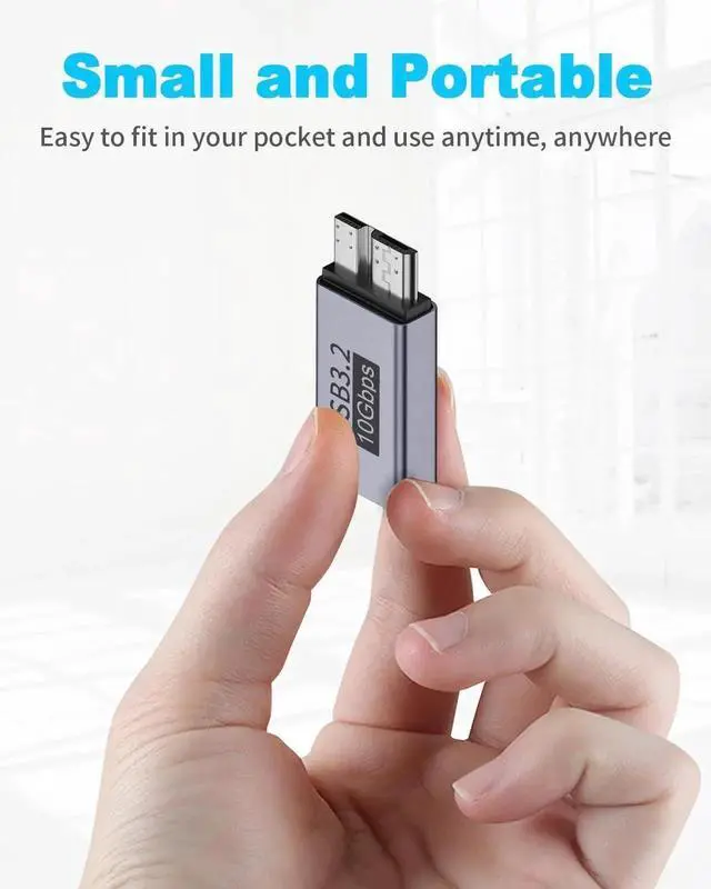 Alt view image 4 of 7 - Aomoproing USB A to Micro B Adapter 10Gbps, USB-C to Micro USB 3.2 Gen 2 Fast Charging Adapter Compatible with iPhone 15 Plus/15 Pro Max, WD My Passport External Drive 2 Pack