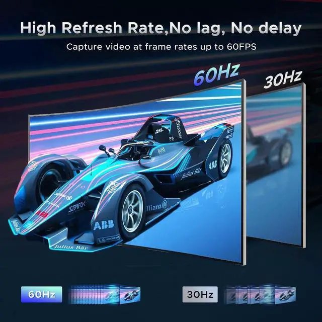 Alt view image 6 of 7 - AOMOPROING Video Capture Card, USB 3.0 Capture Card 4K HDMI Loop-Out, 1080P 60FPS/2K 30FPS Video Game Capture for Works for PS5/Camera/PC