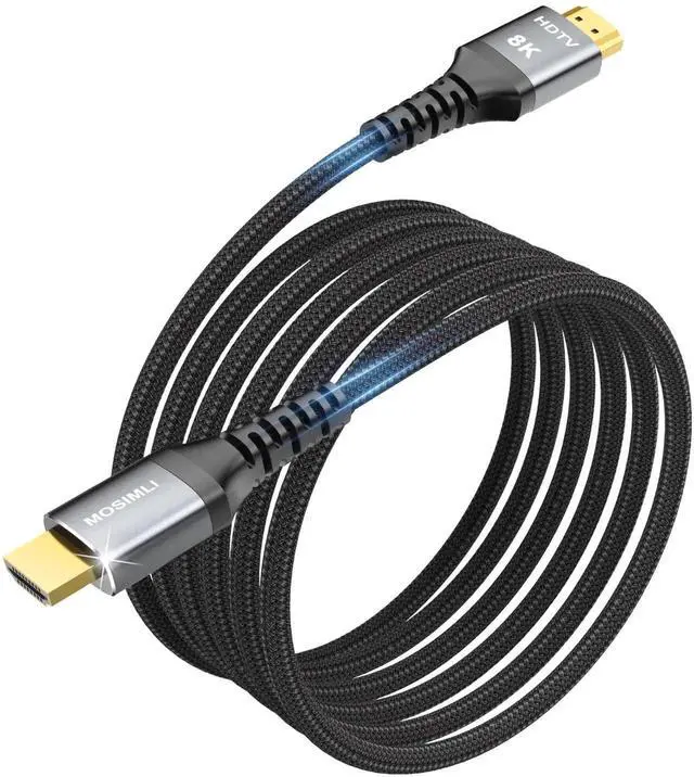 Alt view image 6 of 7 - AOMOPROING 8K HDMI Cable 10 FT, HDMI 2.1 Gaming Cord, Support 8K@60Hz, 4K@120Hz, Dynamic HDR10+, SBTM, VRR, QFT, ALLM, 3D, HDCP 2.3 for PS5, Xbox, Nintendo Switch, TV, PC, Monitor, Graphics Card