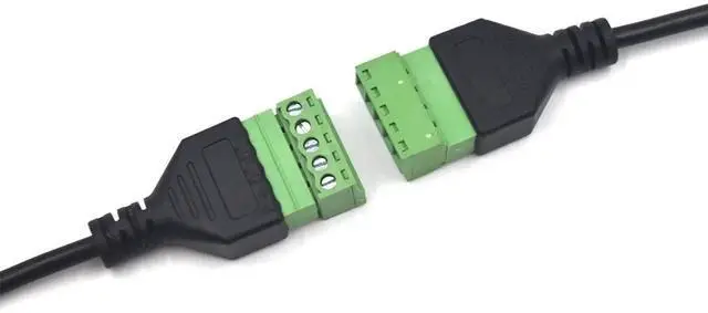 Alt view image 2 of 6 - Aomoproing 12 Inch USB 2.0 5 Pin Female Terminal Block Cable, USB Extension Plug Bolt Screw Solderless Terminal Adapter Connector Charging and Data Transfer Cord