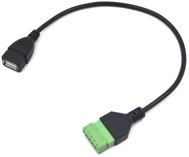 Alt view image 6 of 6 - Aomoproing 12 Inch USB 2.0 5 Pin Female Terminal Block Cable, USB Extension Plug Bolt Screw Solderless Terminal Adapter Connector Charging and Data Transfer Cord