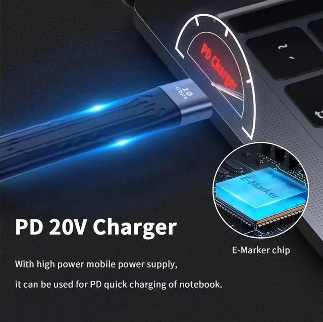 Alt view image 2 of 7 - AOMOPROING USB C Female to USB Female Adapter, USB 3.1 Type C to Type A Extender Cable, 10Gbps Data Transfer, Soft Flat Design, Compatible with iPhone, MacBook, Power Bank, Galaxy,13cm