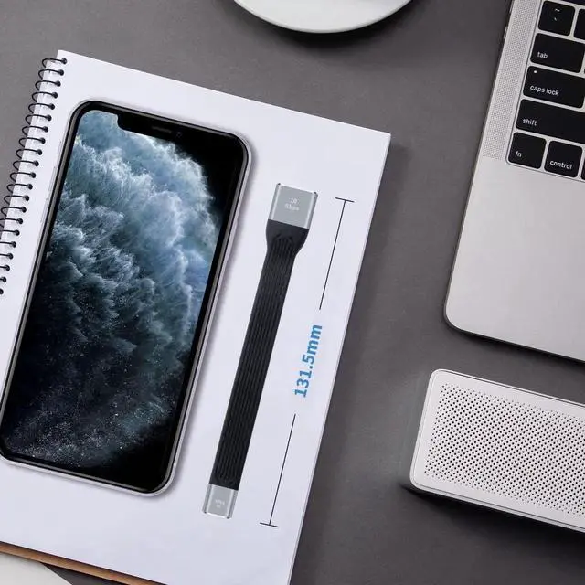 Alt view image 6 of 7 - AOMOPROING USB C Female to USB Female Adapter, USB 3.1 Type C to Type A Extender Cable, 10Gbps Data Transfer, Soft Flat Design, Compatible with iPhone, MacBook, Power Bank, Galaxy,13cm