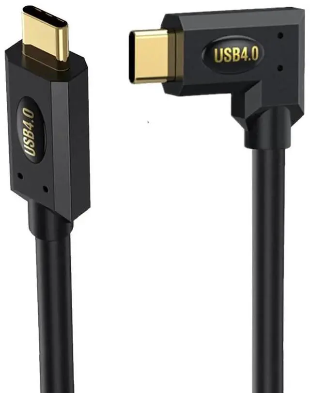 Alt view image 6 of 7 - 2ft Bidirectional USB 4.0 Type C Cable, 40Gbps Data, 240W PD Charging, 8K@60Hz Video, Straight to Left Right Angle Male Cord for Thunderbolt 4/3, Smartphones, Laptops, Monitor, Gaming Console