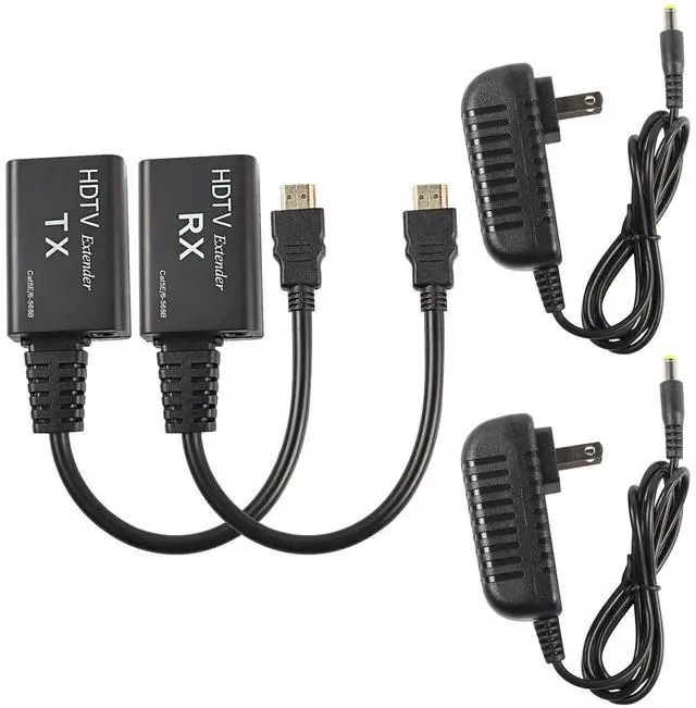 Alt view image 2 of 6 - AOMOPROING HDMI Extender,HDMI Male to RJ45 Network LAN Extender 60m Converter Repeater Over Cat 5e / 6e 1080p up to 60m Extender for HDTV HDPC 4K 2K (197ft)-Need to Adjust Transmission Distance