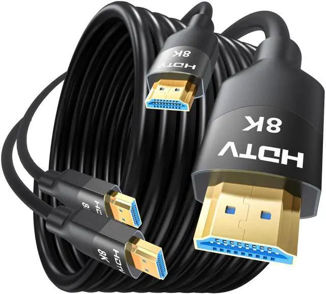 Main image of 8K HDMI 2.1 Cable 15 FT 2-Pack, In-Wall CL3 Rated HDMI 2.1 Cord, Support 8K@60Hz, 4K@120Hz, HDR10+, eARC, SBTM, VRR, QFT, ALLM, 3D, HDCP 2.3 for TV, Monitor, Computer, Laptop, PS5, Xbox, Soundbar