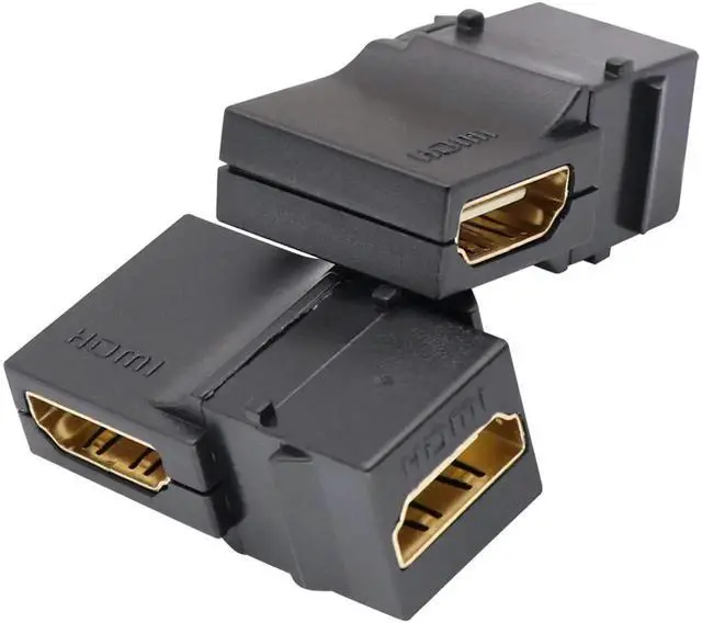 Alt view image 7 of 7 - AOMOPROING 90 Degree HDMI Keystone Coupler, Gold Plated 90 Degree HDMI Keystone Jack Insert Female to Female 3D 4K Coupler Adapter for Wall Plate (Black/2 Pack)