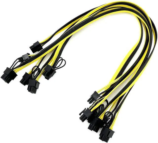 Alt view image 5 of 5 - Aomoproing  6X 6 Pin PCI-E to 8 Pin(6+2) PCI-E (Male to Male) GPU Power Cable (50cm) Not Include Card