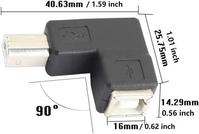 Alt view image 6 of 7 - Aomoproing 90 Degree USB 2.0 Type B Printer Adapter,USB 2.0 B Male to Type B Female Down Angle Print and Data Transfer Extension Connector for Printer Scanner Fax HDD 2 pcs