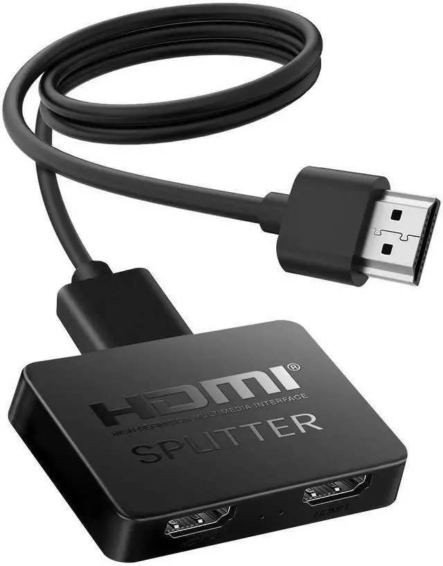 Main image of HDMI Splitter 1 in 2 Out, 4K HDMI Splitter Not for Extended Display (Mirror Only/Copy Mode),Sends Same Content to 2 Screens(Need Power 5V 1A), Works with Laptop,TV,Monitor(Hdmi Cable Not Included)