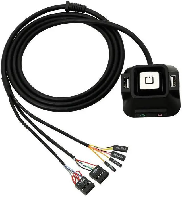 Main image of Aomoproing Desktop Computer Case Switch,Reset HDD Button Switch with Dual USB Ports,Power Button,Audio Ports for Desktop PC Case