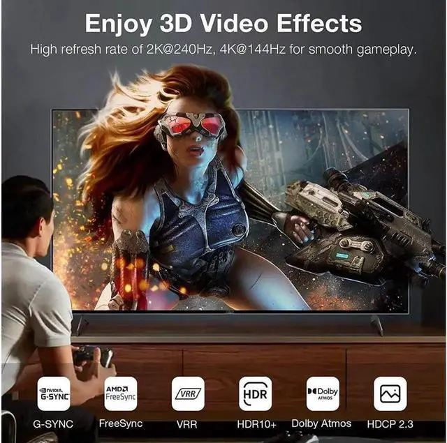 Alt view image 3 of 6 - AOMOPROING 8K HDMI Extension Adapter, 2 Pack 90 Degree Right Angle HDMI 2.1 Male to Female Extender Adapter, Support 8K@60Hz, 4K@144Hz, 2K@240Hz, HDR, eARC for Roku, PS4, PS5, HDTV, Xbox