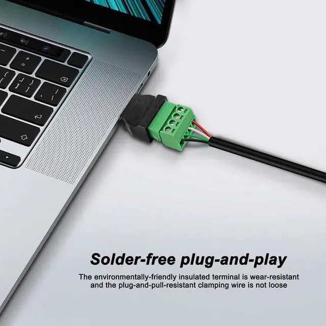 Alt view image 7 of 7 - Aomoproing USB Screw Terminal Block Adapter Connecotr USB 2.0 A Female Plug 4 Pin Bolt Solderless Replacement Balum Converter for Charging and Data Transfer-2Pcs