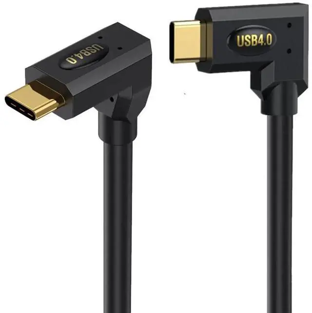 Alt view image 2 of 7 - 1ft Bidirectional USB 4.0 Type C Cable, 40Gbps Data, 240W PD Charging, 8K@60Hz Video, Left & Right to Up Down Angle Male Cord for Thunderbolt 4/3, Smartphones, Laptops, Monitor, Gaming Console