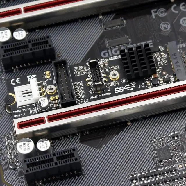 Alt view image 4 of 7 - Aomoproing  M.2 NVME NGFF M-Key to USB 3.0 20Pin/USB 3.1 Type-E Front Panel Socket Mainboard Header Extension Adapter
