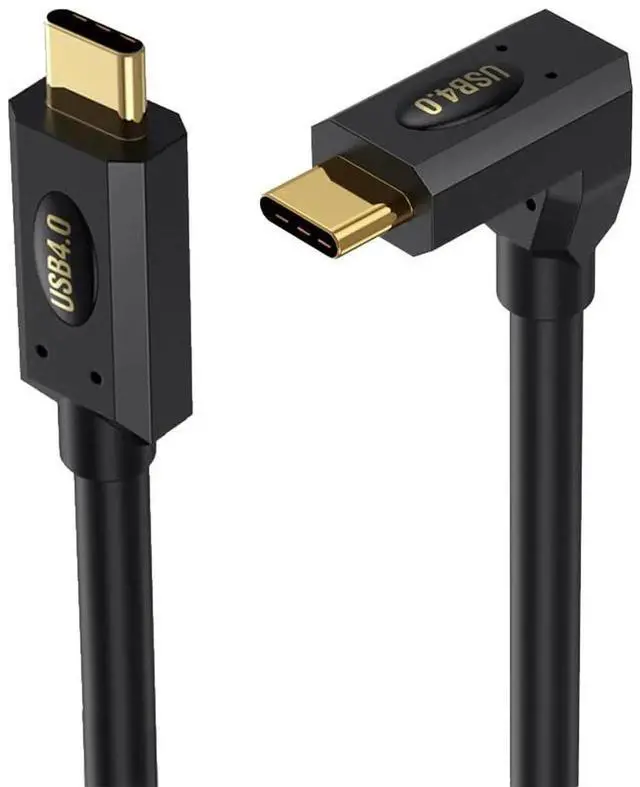 Alt view image 6 of 7 - Aomoproing 2ft Bidirectional USB 4.0 Type C Cable, 40Gbps Data, 240W PD Charging, 8K@60Hz Video, Straight to Up Down Angle Male Cord for Thunderbolt 4/3, Smartphones, Laptops, Monitor, Gaming Console