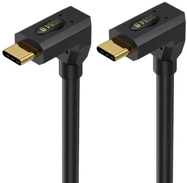 Alt view image 3 of 7 - Aomoproing 2ft USB 4.0 Type C Cable, Bidirectional 40Gbps Data, 240W PD Charging, 8K@60Hz Video, Up Down to Up Down Angle Male Cord for Thunderbolt 4/3, Smartphones, Laptops, Monitor, Gaming Console